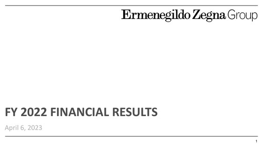Miniature Ermenegildo Zegna Rapport financier 2022