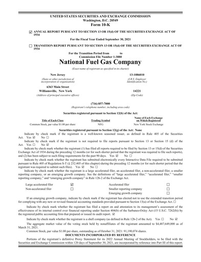 Thumbnail National Fuel Gas
 Annual Report 2021