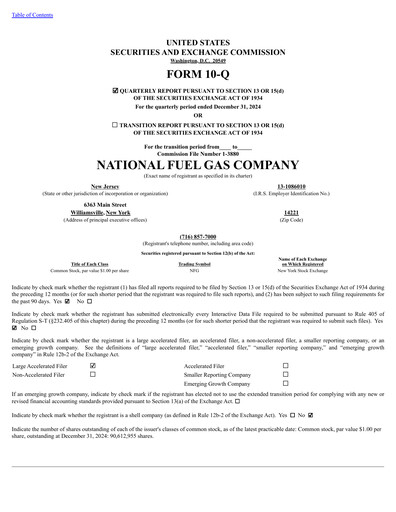 Thumbnail National Fuel Gas
 Quarterly Report 2025-q1