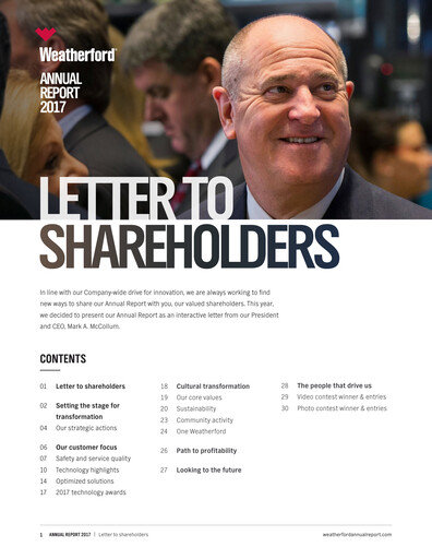 Thumbnail Weatherford International Annual Report 2017