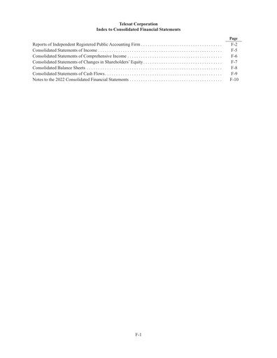 Thumbnail Telesat Financial Statement 2022
