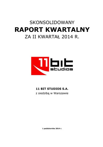 Thumbnail 11 bit studios Quarterly Report 2014-q2