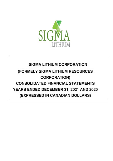 Miniature Sigma Lithium Bilan financier 2021