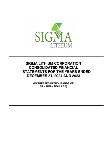 Miniature Sigma Lithium Bilan financier 2024
