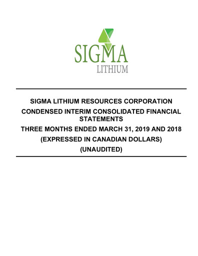 Thumbnail Sigma Lithium Quarterly Report 2019-q1