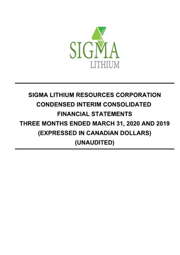 Thumbnail Sigma Lithium Quarterly Report 2020-q1
