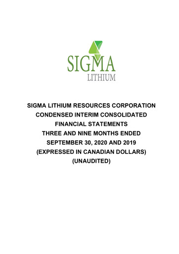 Thumbnail Sigma Lithium Quarterly Report 2020-q3