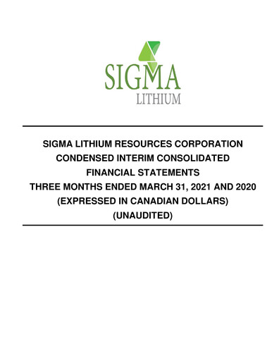Thumbnail Sigma Lithium Quarterly Report 2021-q1