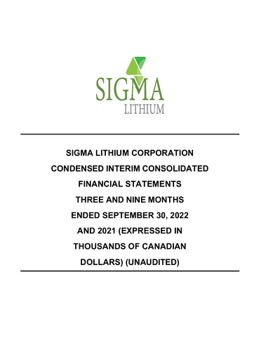 Thumbnail Sigma Lithium Quarterly Report 2022-q3