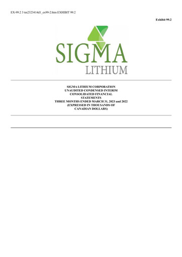 Thumbnail Sigma Lithium Quarterly Report 2023-q1