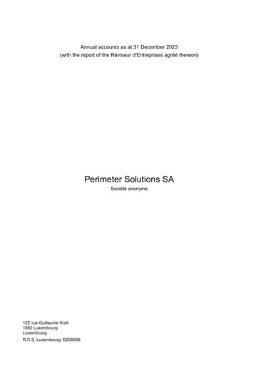 Thumbnail Perimeter Solutions Financial Report 2023
