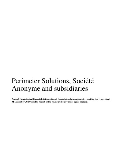 Thumbnail Perimeter Solutions Financial Statement 2023
