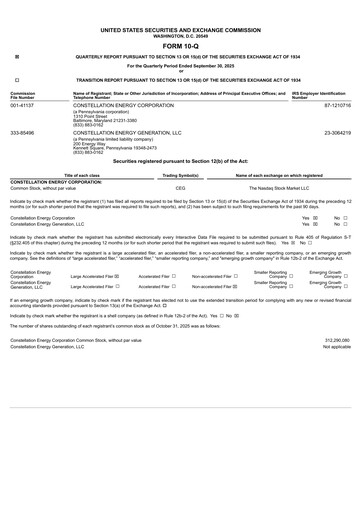 Thumbnail Constellation Energy Quarterly Report 2025-q3