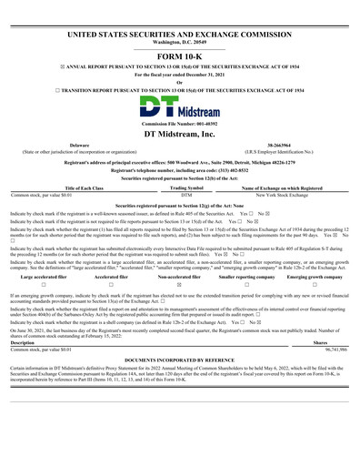 Thumbnail DT Midstream Annual Report 2021