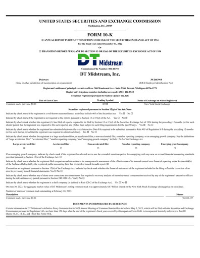 Thumbnail DT Midstream Annual Report 2022