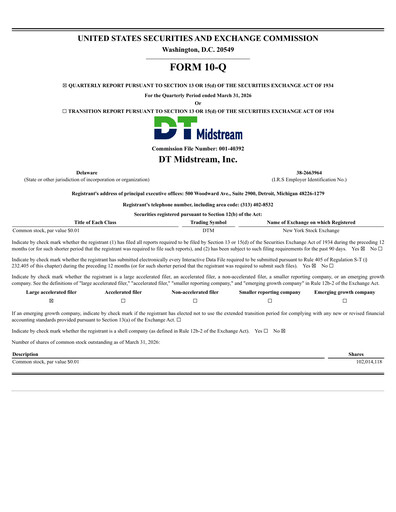 Thumbnail DT Midstream Quarterly Report 2026-q1