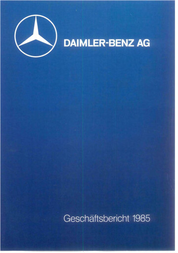 Thumbnail Mercedes-Benz Annual Report 1985