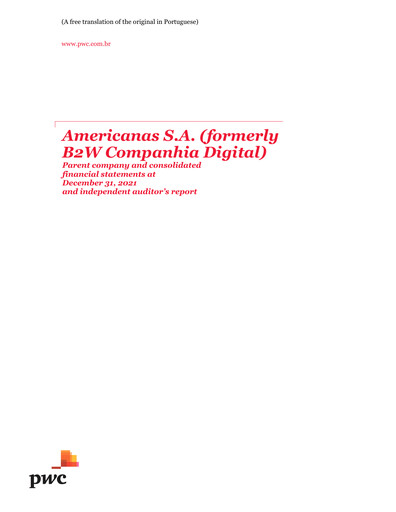 Thumbnail Americanas Financial Statement 2021