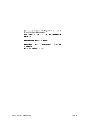 Thumbnail Americanas Financial Statement 2025