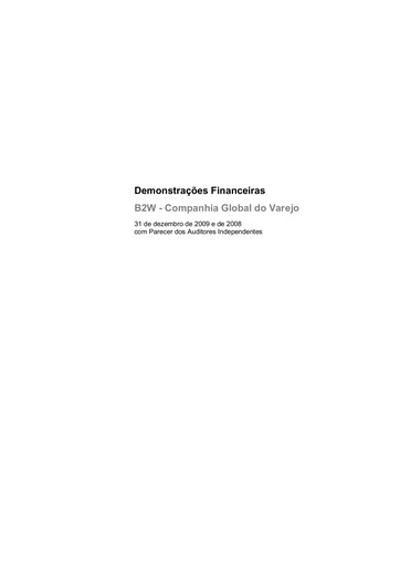 Thumbnail Americanas Financial Statement 2009