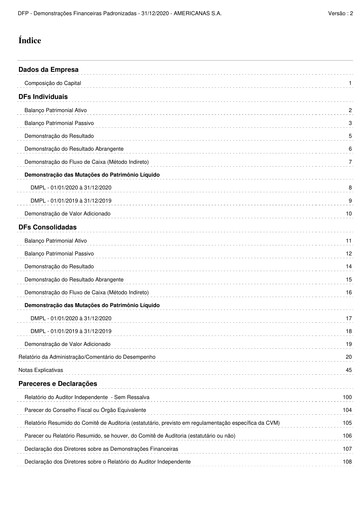 Thumbnail Americanas Financial Statement 2020
