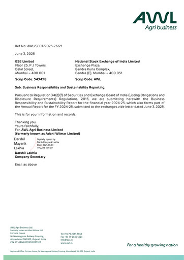 Thumbnail AWL Agri Business  ESG Report 2024-2025