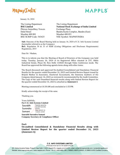 Thumbnail MapmyIndia Quarterly Report 2023-q3