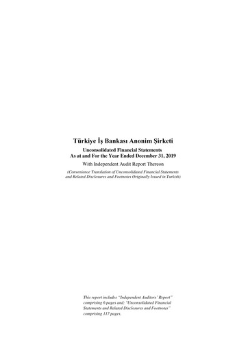 Thumbnail Türkiye Is Bankasi Financial Statement 2019