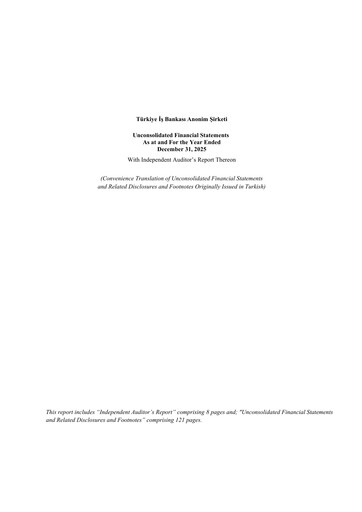 Thumbnail Türkiye Is Bankasi Financial Statement 2025