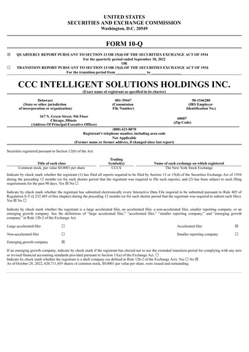 Thumbnail CCC Intelligent Solutions Quarterly Report 2022-q3