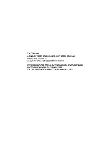 Thumbnail Elm Company Quarterly Report 2021-q1