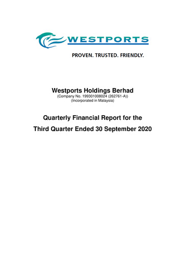 Thumbnail Westports Quarterly Report 2020-q3