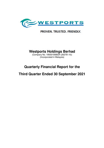 Thumbnail Westports Quarterly Report 2021-q3
