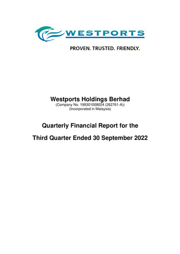 Thumbnail Westports Quarterly Report 2022-q3