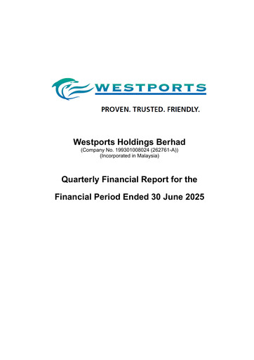 Thumbnail Westports Quarterly Report 2025-q2