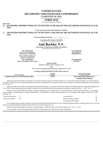 Thumbnail atai Life Sciences Quarterly Report 2025-q3