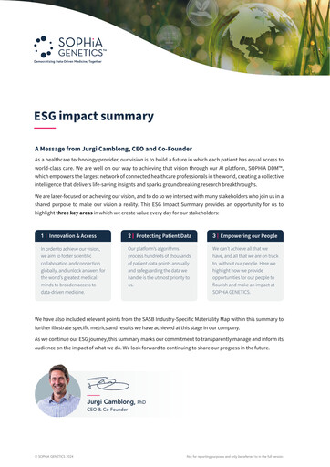 Thumbnail SOPHiA GENETICS ESG Report 2023