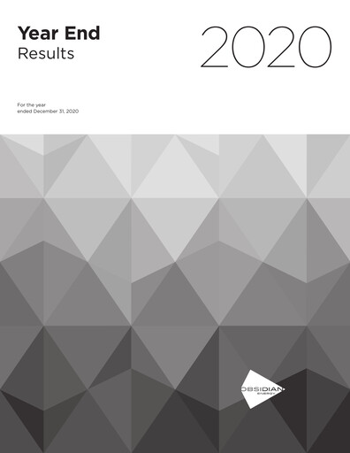 Vorschaubild Obsidian Energy Finanzmitteilung 2020