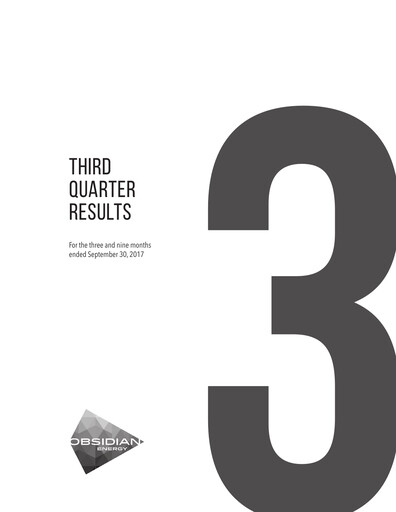 Vorschaubild Obsidian Energy Quartalsbericht 2017-q3