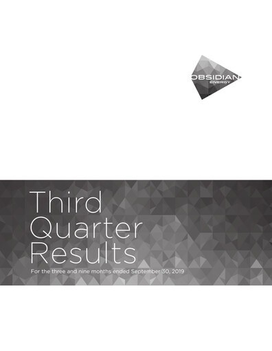 Vorschaubild Obsidian Energy Quartalsbericht 2019-q3