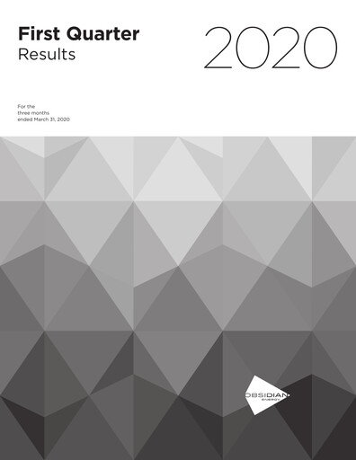 Vorschaubild Obsidian Energy Quartalsbericht 2020-q1