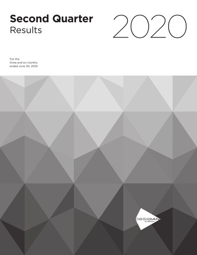 Vorschaubild Obsidian Energy Quartalsbericht 2020-q2