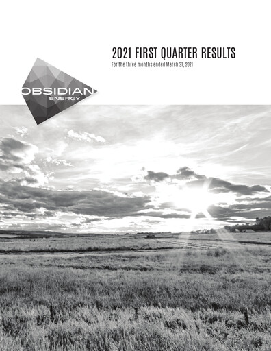 Vorschaubild Obsidian Energy Quartalsbericht 2021-q1