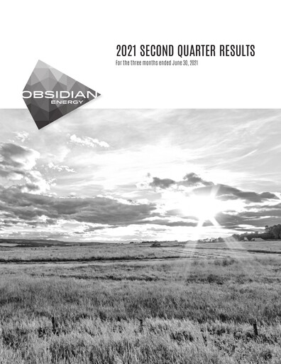 Vorschaubild Obsidian Energy Quartalsbericht 2021-q2