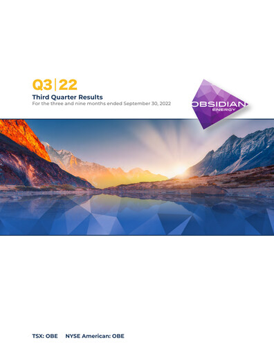 Vorschaubild Obsidian Energy Quartalsbericht 2022-q3