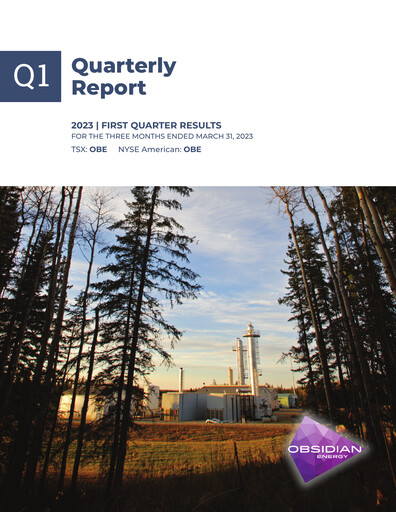 Vorschaubild Obsidian Energy Quartalsbericht 2023-q1