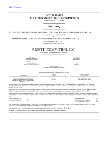 Miniature Rigetti Computing Rapport trimestriel 2026-q1