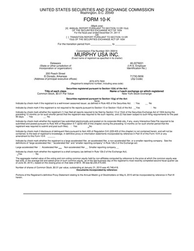 Thumbnail Murphy USA
 Financial Report 2014