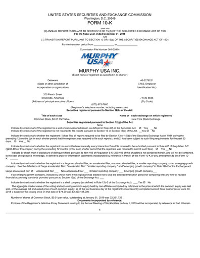 Thumbnail Murphy USA
 Financial Report 2018