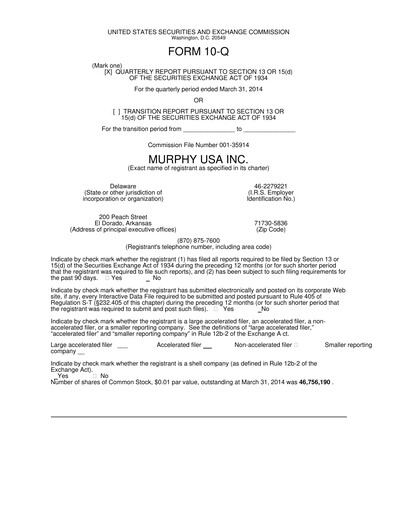 Thumbnail Murphy USA
 Quarterly Report 2014-q1